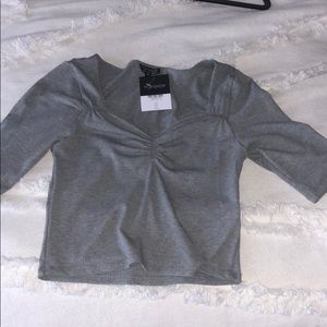 Top Shop Gray Crop Top